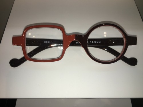 OCCHIALE OCCHIALI LETTURA TONDO QUADRO BICOLORE MARRONE VICINO READING  GLASSES | eBay