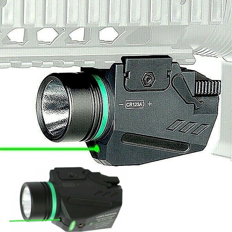 Combo LED Flashlight Green Red Dot Laser Sight 20mm Rail For Pistol Rifle Glock
