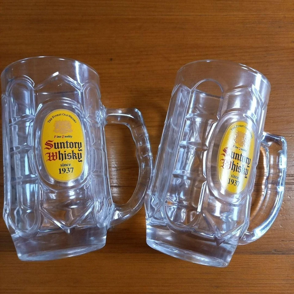 Suntory Kaku Whisky Soda Taza Vaso Lote de 2 12.7oz. Juego de pares Highbal Japón 375 ml Foto 2 de 4