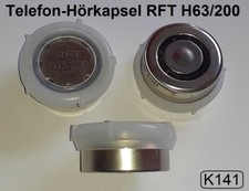 (K141) RFT H&ouml;rkapsel H63/200 f&uuml;r altes DDR Telefon Alpha, Variant, FF33, H&ouml;rer