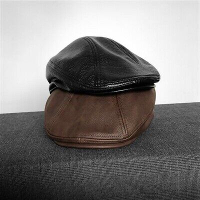 Lady Faux Leather Retro Baker Boy Cap Gatsby Newsboy Beret Flat Cap PU Hat Solid Lady Faux Leather Retro Baker Boy Cap Gatsby Newsboy Beret Flat Cap PU Hat Solid