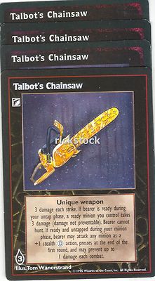 Talbot's Chainsaw x4 VTES Jyhad Lot A ET