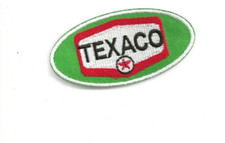 NEW 1 3/4 X 3 1/2 INCH TEXACO GASOLINE IRON ON PATCH FREE SHIP