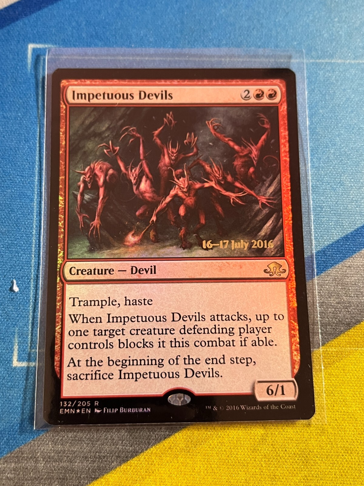 Magic the Gathering MTG Eldritch Moon Prerelease Promo IMPETUOUS DEVILS Foil
