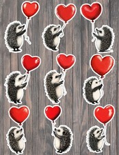 Hedgehog Die Cut Vinyl Stickers Set Scrapbooking Laptop Waterbottle