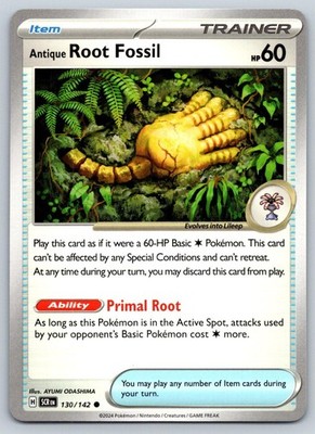 ANTIQUE ROOT FOSSIL 130/142 C STELLAR CROWN POKEMON LP ODASHIMA