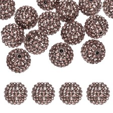 20mm Resin Rhinestone Beads for Beadable Pen, 10 Pack Brown
