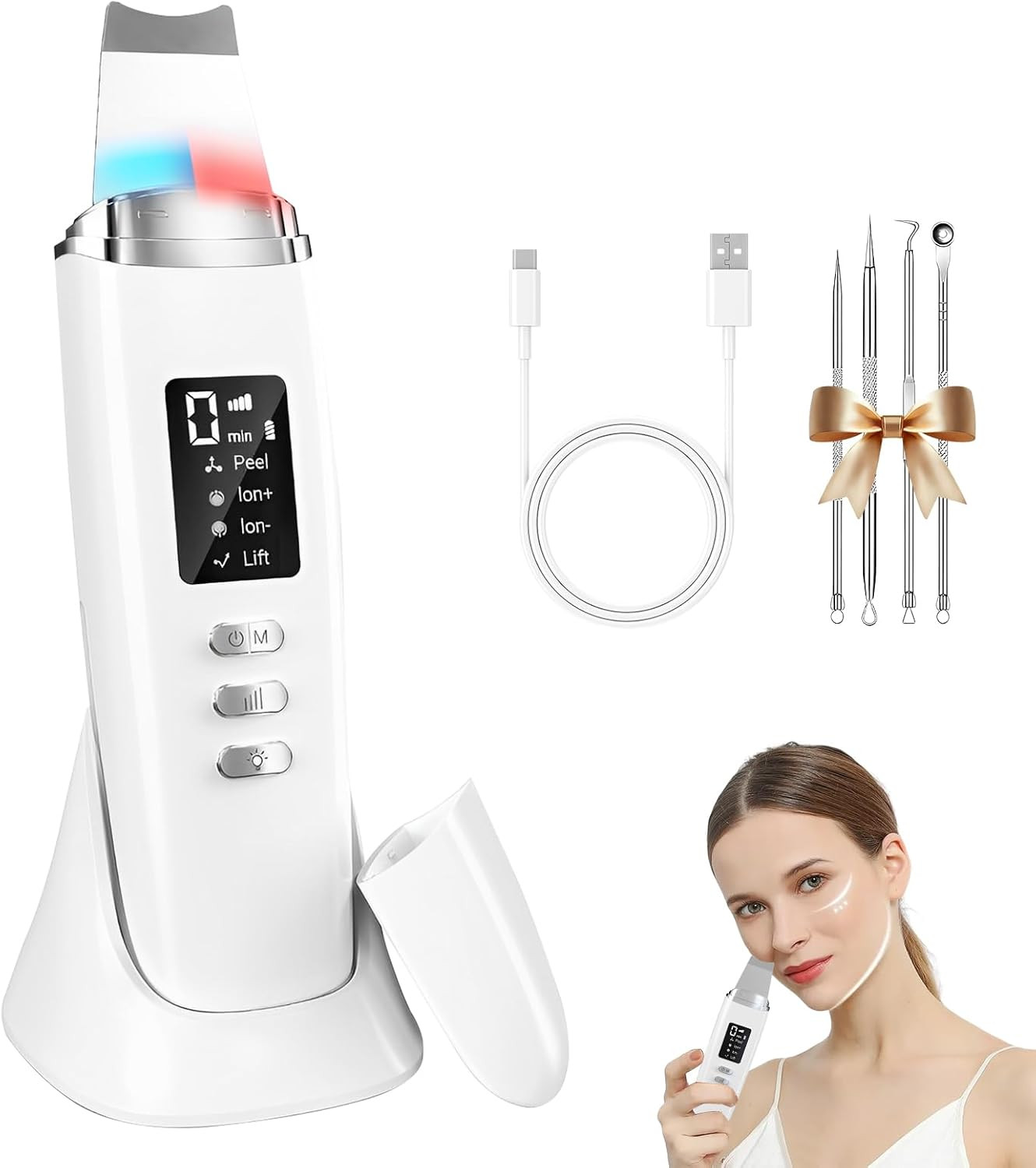Spatola Viso Ultrasuoni: Dispositivo Premium per Skin Care di Lusso