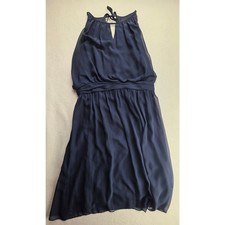 Adrianna Adrianna Papell Halter Eyelet Tie Little Black Dress Size 6