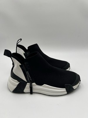 Moncler Women's Compassor Zip Sock Runner Sneakers in Black Size 38