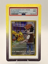 Pokémon Pikachu 241/236 Sole e Luna Eclissi Cosmica 2019 Carta Rara Segreta PSA 9