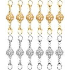 12-Pack Magnetic Jewelry Clasps   Gold/Silver Stainless Steel Extenders