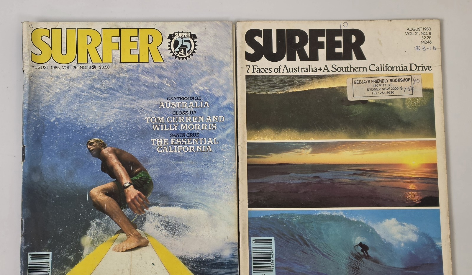 1980+1985 Surfer Magazine August 1980 + August 1985 Vol 26 8 Surfing Bundle image 2