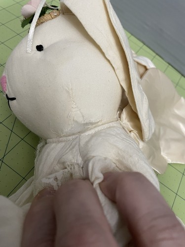 Peluche fatto a mano angelo coniglietto coniglio orecchie floppy cucito a mano -danneggiato - Foto 13 di 13