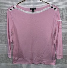Lauren Ralph LaurenPink Knit Top 3/4 Sleeve Boat Neck Women  s Size Large 21x19