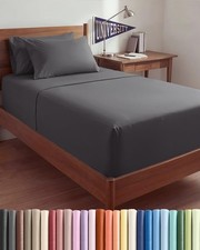 Extra Deep Twin XL Sheet Set - 4 Piece College Dorm Bed Sheets Set with Extra De