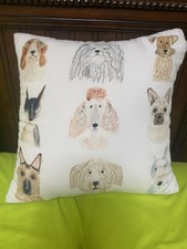 Decorative Throw Pillow With Dogs Multiple Breeds 16x16 Square