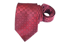 KENNETH COLE MEN'S TIE RED/GEOMETRIC WIDTH: 3.3/8" LENGTH: 58"