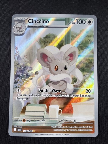 Cinccino Holo Illustration Rare SV: Black Bolt 153/086 NM