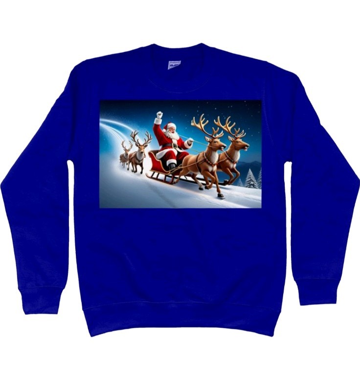 santa Printed Christmas Jumper Kids