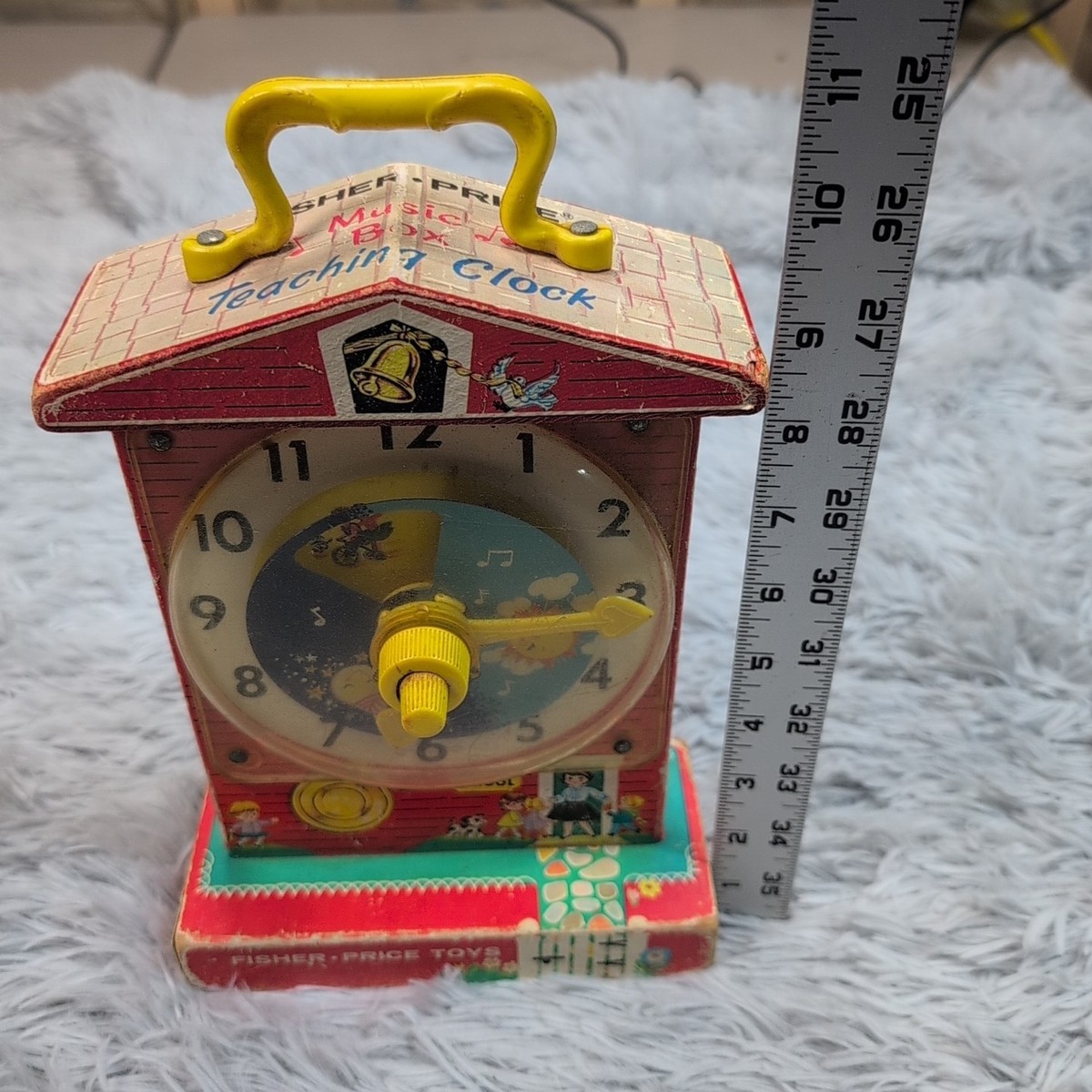 Vintage 1968 Fisher Price Music Box Teaching Clock Works #998