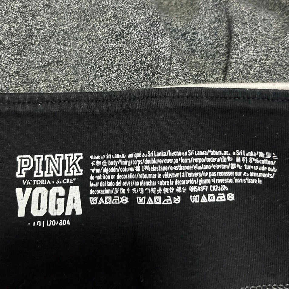 Victoria's Secret ROSA YOGA Gris tiro medio bloques de colores calzas ajustadas pantalones talla L Foto 4 de 4