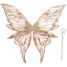 Fairy Wings for Adults Women 31.5"x29.5" Fairy Costume Set Large Butterfly Wi...