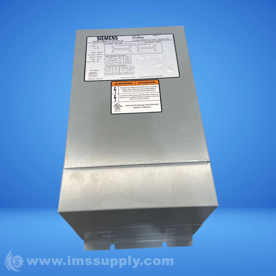 Transformador tipo seco encapsulado Siemens 1D1N003 FNIP - Imagem 3 de 4