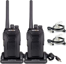 2Pack Retevis RT27V MURS Walkie Talkie Two-Way Radios With Adapter  Mic