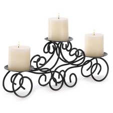 Romantic Collection Candelabra Centerpiece Candle Holder, 17x4x7.75, Tuscan