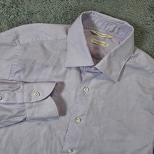 Suitsupply Dress Shirt Mens 15.5 Light Purple Egyptian Cotton Spread Collar Slim