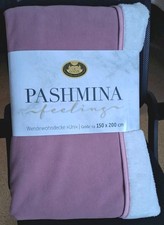 Gözze Wendewohndecke Pashmina-Feeling uni 150 x 200 cm in altrosa und weiß *NEU*