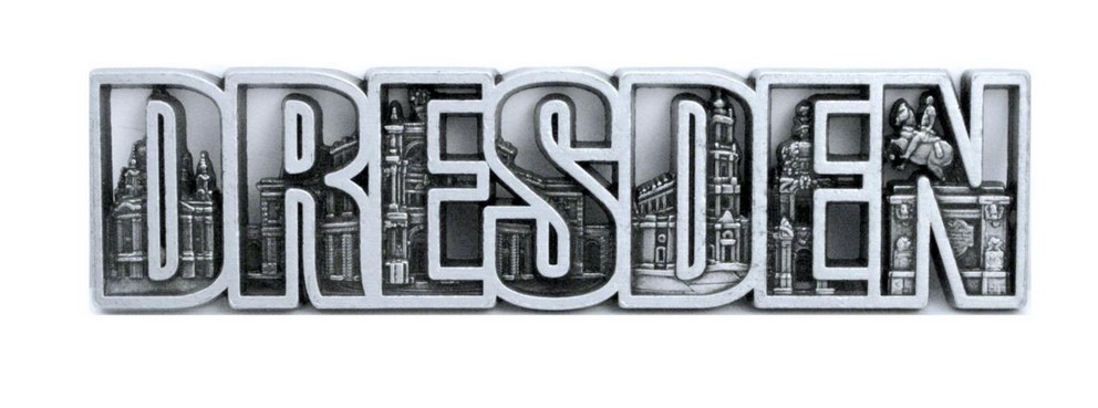 Dresden magnet metal letters Frauenkirche Semperoper souvenir Germany (si)