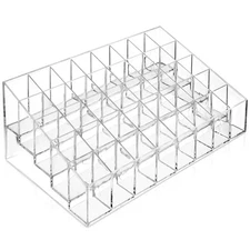 Acrylic Lipstick Organizer Stand - 40 Slot Cosmetic Display Makeup Case - Clear
