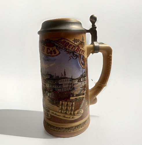 Authentic Vintage Gerz Made In Germany Anheuser-Busch St. Louis Riverfront Stein - Picture 15 of 21