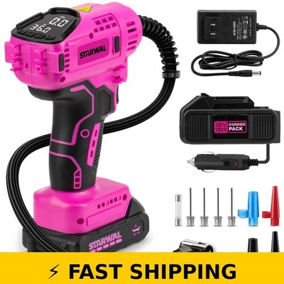 Starwal 20V Cordless Tire Inflator Portable Air Compressor