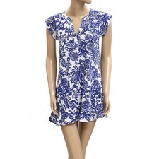 Lilly Pulitzer Ocean Toile Printed Mini Dress Ruffle Resort Beach S NEW 282369