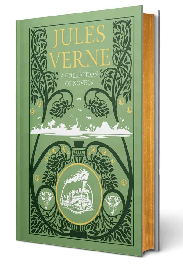 A Set of Jules Verne Novels With Sprayed Edge - Fic - Leather Bound HB