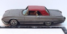 Old Bandai "Third Generation Ford Thunderbird" Gray, Vintage Rare Tin Good"Used"