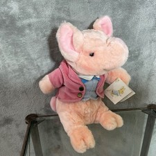 Vintage Eden Beatrix Potter Pigling Bland Pink Pig Stuffed Toy 9  sitting w tag