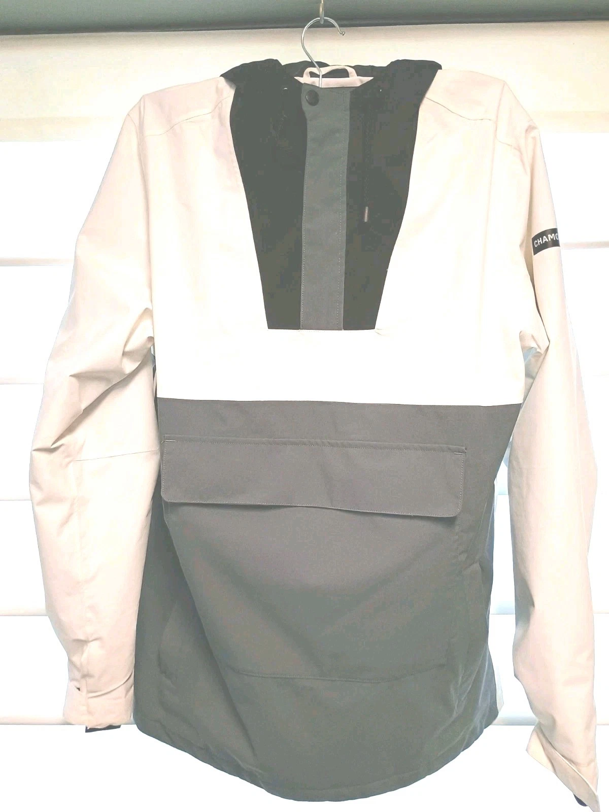 vintage Chamomix Ski Jacket Hoodie white/gray/black 1/2 zip Size S (plus) Unisex