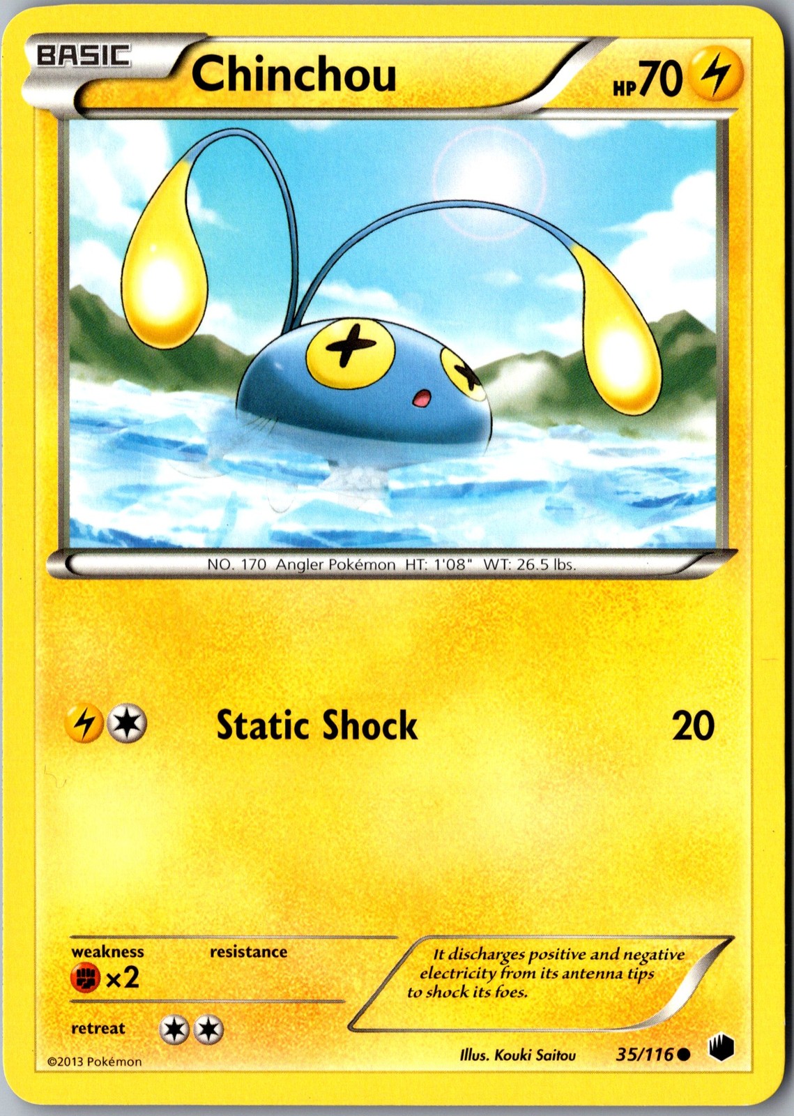 Chinchou 35/116 Common Plasma Freeze Lightly Played Pokemon Card TCG Single