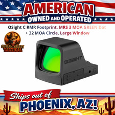 OSight C RMR Footprint, MRS 3 MOA GREEN Dot + 32 MOA Circle, Large Window