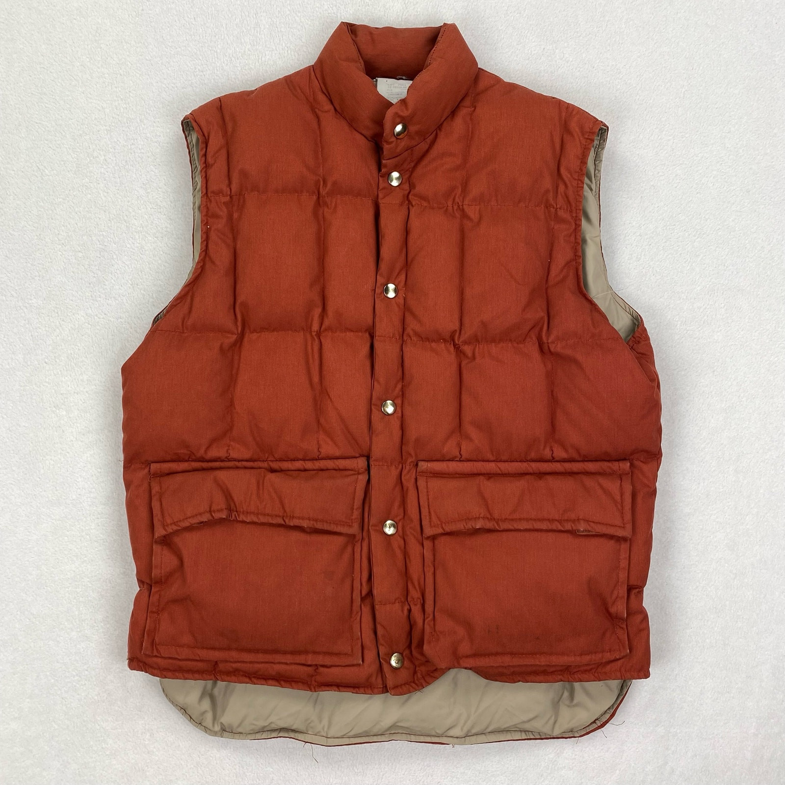 Vintage Walls Vest Sz 42R Orange Goose Down Puffer Blizzard Pruf