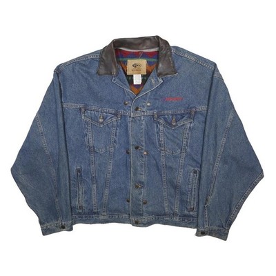 INTERNATIONAL DENIM Herren Jeansjacke Blau Baumwolle Knopf 2XL