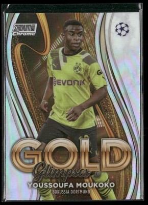 2022-23 Stadium Club Chrome UEFA Club #GG-YM Youssoufa Moukoko Glimpses of Gold