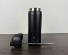 Owala Freesip Very Dark 32oz Stainless Steel Water Bottle Stainless Steel Straw