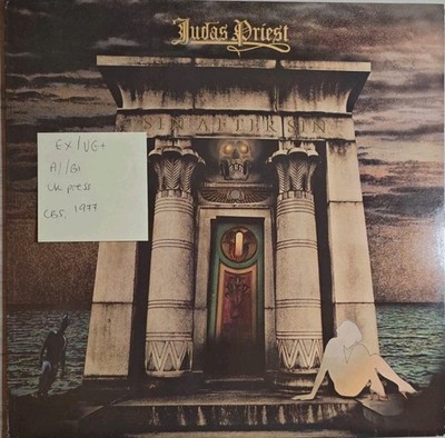 Judas Priest Sin After Sin Vinyl Record EX/VG+ CBS 82008 1977