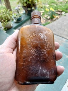 BIMAL 6.25" Amber Whiskey Bottle  J W KELLY & CO DISTILLERS CHATTANOOGA TENN