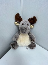 Aurora 2017 Brown Frosted Moose Cream Belly Plush Stuffed Animal Toy - 11"